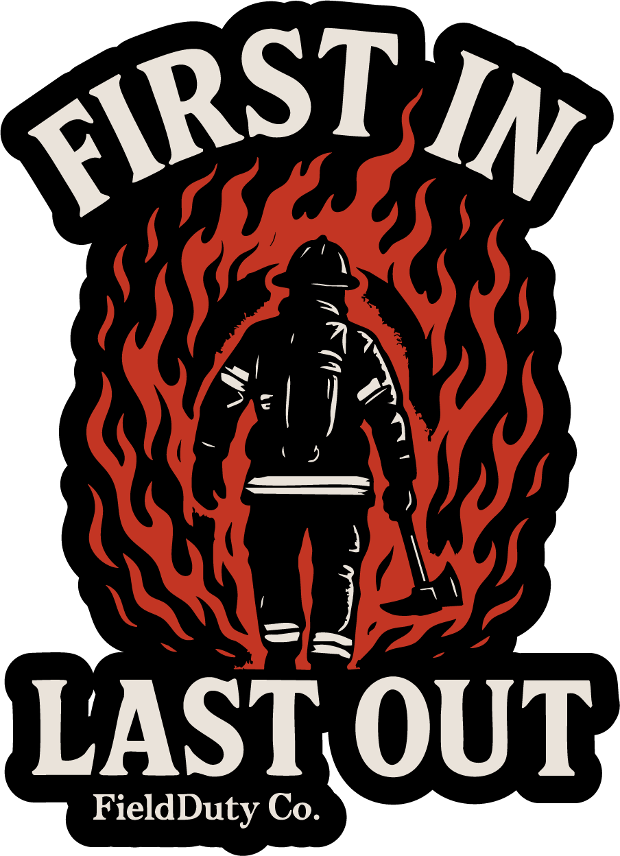 First In, Last Out Sticker