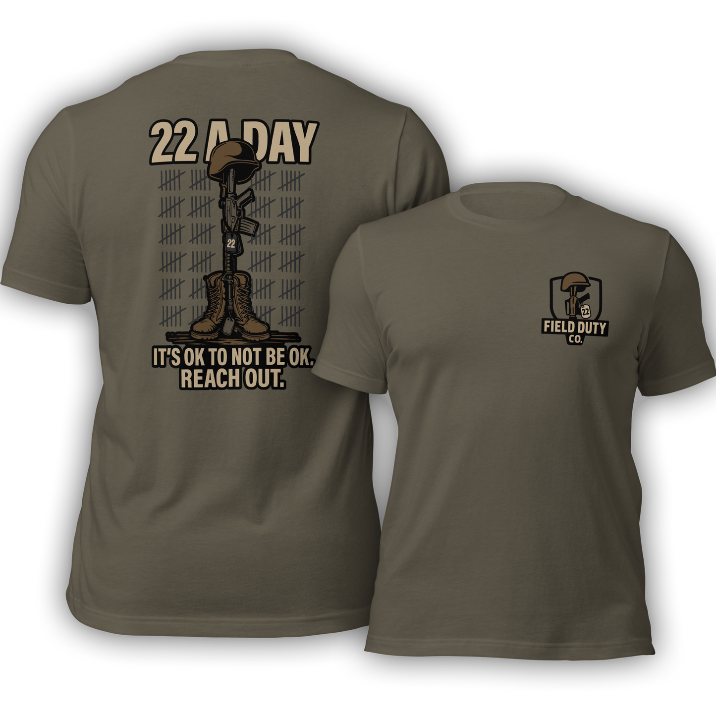 22 A Day, It’s Ok to Not Be Ok. Reach Out. T-Shirt