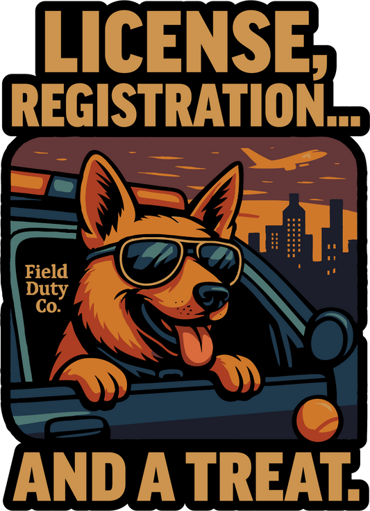License, Registration, & A Treat Sticker