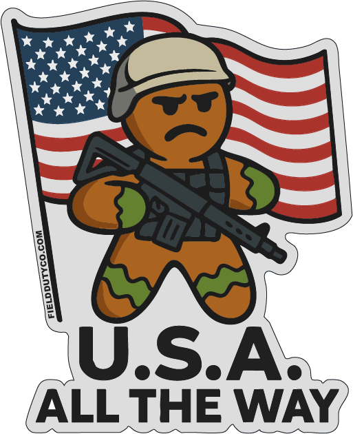 U.S.A All The Way Gingerbread Sticker